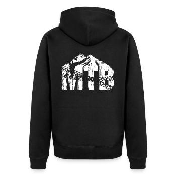MTB - Unisex Premium Organic Zip Hoodie - black - Back - Nico (187cm)
