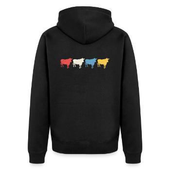 rétro t-shirt vache vaches - Veste à capuche bio Premium Unisexe - noir - Dos - Nico (187cm)