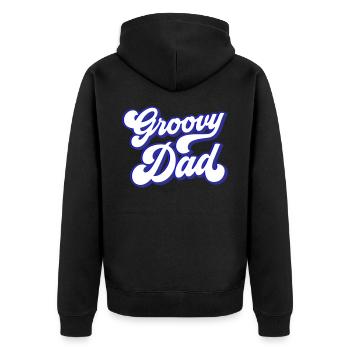 Groovy Papa | Les couleurs peuvent être modifiées | - Veste à capuche bio Premium Unisexe - noir - Dos - Nico (187cm)