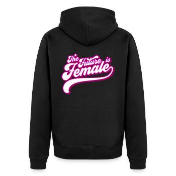 Autonomiser les femmes pour l’avenir | Les couleurs peuvent être modifiées - Veste à capuche bio Premium Unisexe - noir - Dos - Nico (187cm)