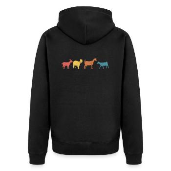 t-shirt chèvre retro chèvres - Veste à capuche bio Premium Unisexe - noir - Dos - Nico (187cm)