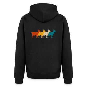 retro chèvres t-shirt chèvre - Veste à capuche bio Premium Unisexe - noir - Dos - Nico (187cm)