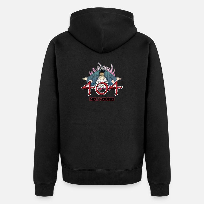 404 - not found - sumo version - Veste à capuche bio Premium Unisexe - noir