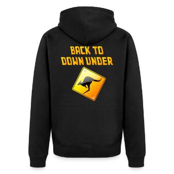 Australia Australien - Unisex Premium Bio Zip Hoodie - Schwarz - Hinten - Nico (187cm)