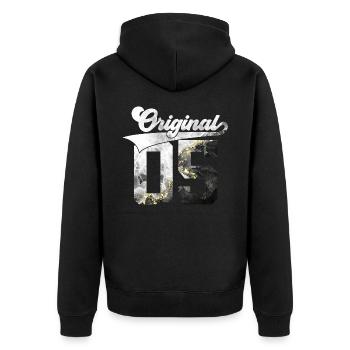 21ST BIRTHDAY 21 YEARS ORIGINAL 2005 - Unisex Premium Organic Zip Hoodie - black - Back - Nico (187cm)