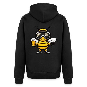 Bee Après-Ski Bière Bande dessinée - Veste à capuche bio Premium Unisexe - noir - Dos - Nico (187cm)