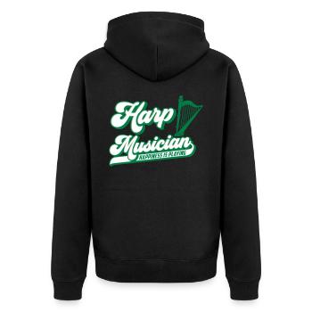 Harfenmusiker Harfenspieler Harfe | Farbe änderbar - Unisex Premium Bio Zip Hoodie - Schwarz - Hinten - Nico (187cm)