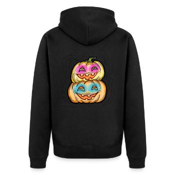Effrayant Halloween citrouille monstre tête de visage. - Veste à capuche bio Premium Unisexe - noir - Dos - Nico (187cm)