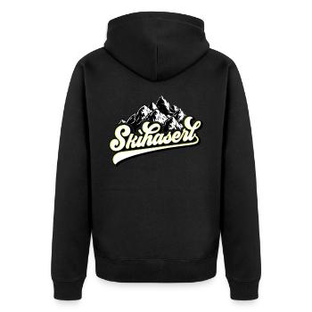 Colors can be changed | Skihaserl - Unisex Premium Organic Zip Hoodie - black - Back - Nico (187cm)