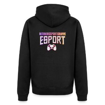 ESport Team Betriebssport - Unisex Premium Bio Zip Hoodie - Schwarz - Hinten - Nico (187cm)