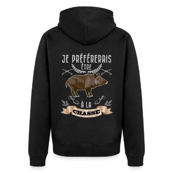 Chasse Cadeau Homme Humour Chasseur - Veste à capuche bio Premium Unisexe - noir - Dos - Nico (187cm)