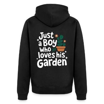 Gardener Garden Plants Gardening - Unisex Premium Organic Zip Hoodie - black - Back - Nico (187cm)