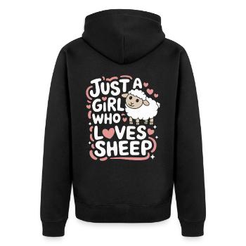Sheep Sheep Farmer Lamb Farmer - Unisex Premium Organic Zip Hoodie - black - Back - Nico (187cm)