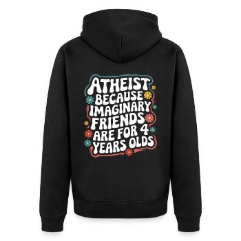 Athéisme, athée, anti-religion, agnostique - Veste à capuche bio Premium Unisexe - noir - Dos - Nico (187cm)