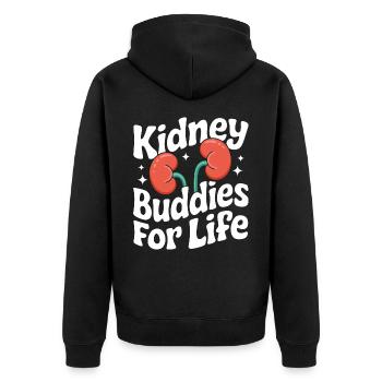 Nierenspender Niere Organspender - Unisex Premium Bio Zip Hoodie - Schwarz - Hinten - Nico (187cm)