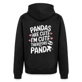 Panda Ours Panda Animal Pandas - Veste à capuche bio Premium Unisexe - noir - Dos - Nico (187cm)