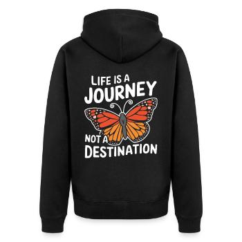 Schmetterling Monarchfalter Bunt Schmetterlinge - Unisex Premium Bio Zip Hoodie - Schwarz - Hinten - Nico (187cm)