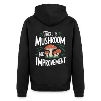 Mushroom Mushrooms Funghi Mushroom - Unisex Premium Organic Zip Hoodie - black - Back - Nico (187cm)