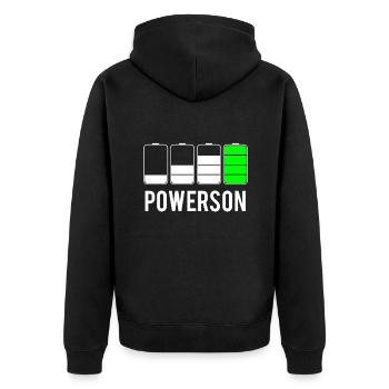 Powerson Son Battery Battery Partner Look avec papa - Veste à capuche bio Premium Unisexe - noir - Dos - Nico (187cm)