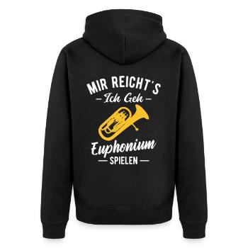Orchester Horn Musiker Euphonium Blasmusik - Unisex Premium Bio Zip Hoodie - Schwarz - Hinten - Nico (187cm)