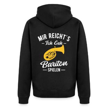 Baritonhorn Musiker Bariton Orchester Blasmusik - Unisex Premium Bio Zip Hoodie - Schwarz - Hinten - Nico (187cm)