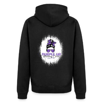 Purple Up For Military Kids Girls Purple Uppurple - Unisex Premium Bio Zip Hoodie - Schwarz - Hinten - Nico (187cm)