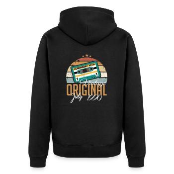 July 1990 Vintage Vintage Birthday July 1990 - Unisex Premium Organic Zip Hoodie - black - Back - Nico (187cm)