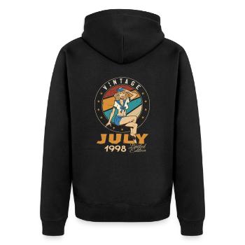 July 1998 July Birthday Present July 1998 - Unisex Premium Organic Zip Hoodie - black - Back - Nico (187cm)