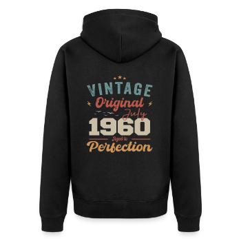 July 1960 Birthday July 1960 Original 1960 July - Unisex Premium Organic Zip Hoodie - black - Back - Nico (187cm)