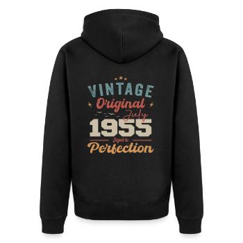 July 1955 Birthday July 1955 Original 1955 July - Unisex Premium Organic Zip Hoodie - black - Back - Nico (187cm)