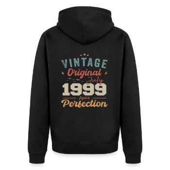 Juillet 1999 Anniversaire Juillet 1999 Original 1999 Juillet - Veste à capuche bio Premium Unisexe - noir - Dos - Nico (187cm)