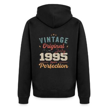 Juillet 1995 Anniversaire Juillet 1995 Original 1995 Juillet - Veste à capuche bio Premium Unisexe - noir - Dos - Nico (187cm)