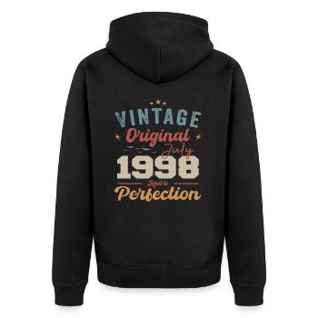 Juillet 1998 Anniversaire Juillet 1998 Original 1998 Juillet - Veste à capuche bio Premium Unisexe - noir - Dos - Nico (187cm)