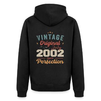 July 2002 Birthday July 2002 Original 2002 July - Unisex Premium Organic Zip Hoodie - black - Back - Nico (187cm)