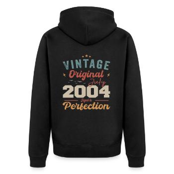 Juillet 2004 Anniversaire Juillet 2004 Original 2004 Juillet - Veste à capuche bio Premium Unisexe - noir - Dos - Nico (187cm)