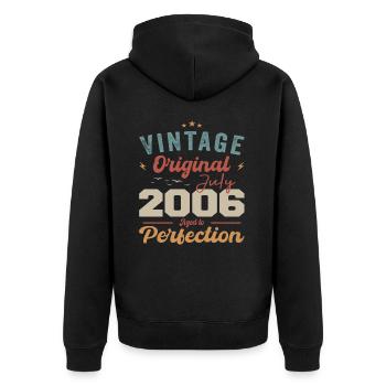 Juillet 2006 Anniversaire Juillet 2006 Original 2006 Juillet - Veste à capuche bio Premium Unisexe - noir - Dos - Nico (187cm)