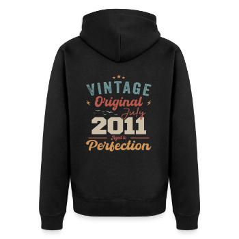 July 2011 Birthday July 2011 Original 2011 July - Unisex Premium Organic Zip Hoodie - black - Back - Nico (187cm)