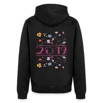 2019 Legendär Seit 2019 Geburtstag 2019 Frauen - Unisex Premium Bio Zip Hoodie - Schwarz - Hinten - Nico (187cm)
