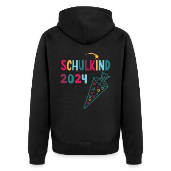 Début de l’inscription scolaire enfant scolaire 2024 - Veste à capuche bio Premium Unisexe - noir - Dos - Nico (187cm)