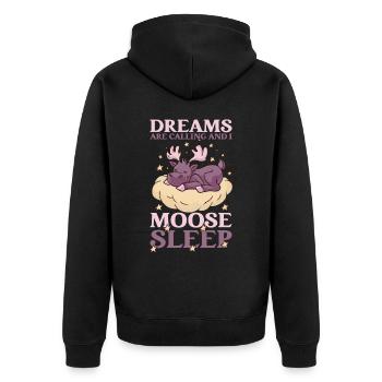 Les rêves appellent les jeunes de mignons orignaux - Veste à capuche bio Premium Unisexe - noir - Dos - Nico (187cm)
