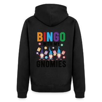 Bingo avec mes gnomies Bingo amusant - Veste à capuche bio Premium Unisexe - noir - Dos - Nico (187cm)