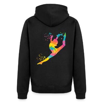 Gymnast With Floor Rhythmic Gymnastics - Unisex Premium Organic Zip Hoodie - black - Back - Nico (187cm)