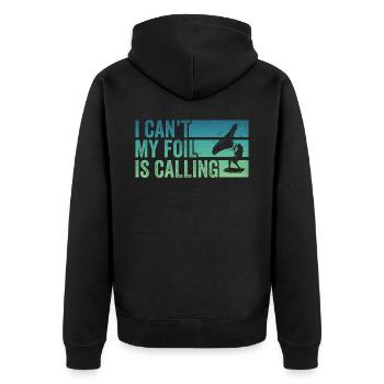 Wing Foil Wingsurfing Foil Wing - Unisex Premium Organic Zip Hoodie - black - Back - Nico (187cm)