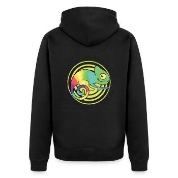 I'm more confused than a chameleon - Unisex Premium Organic Zip Hoodie - black - Back - Nico (187cm)