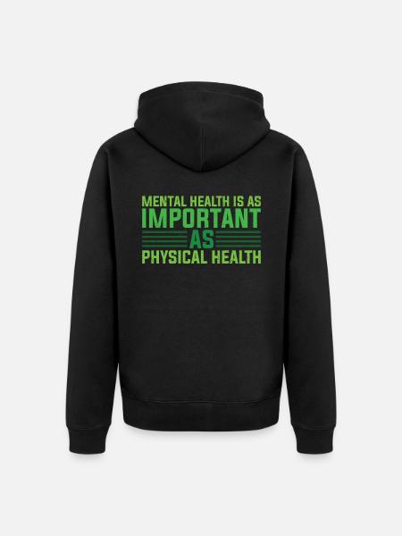 Psychische Gesundheit Mentale Stabilität - Unisex Premium Bio Zip Hoodie - Schwarz