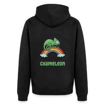 Ich Bin Verwirrter Als Ein Chamäleon - Unisex Premium Bio Zip Hoodie - Schwarz - Hinten - Nico (187cm)