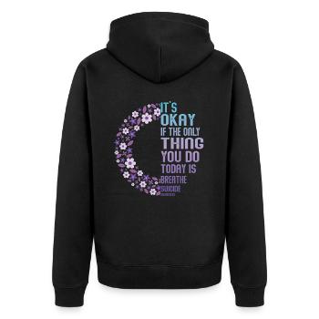 Guerrier pour la santé mentale Violet et turquoise - Veste à capuche bio Premium Unisexe - noir - Dos - Nico (187cm)