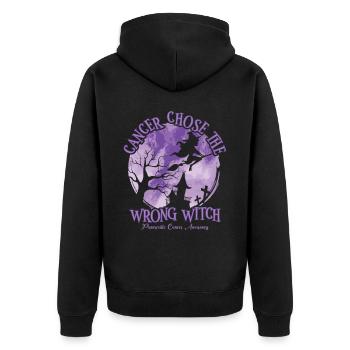 pancréas, crabe, sorcière, violet, pancréas - Veste à capuche bio Premium Unisexe - noir - Dos - Nico (187cm)