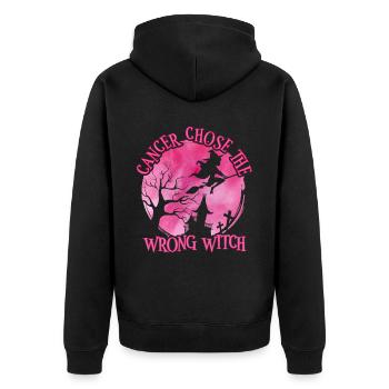 Cancer Sorcière Rose Cancer du sein - Veste à capuche bio Premium Unisexe - noir - Dos - Nico (187cm)