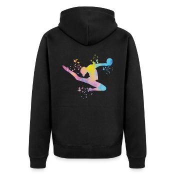 Gymnaste avec gymnastique rythmique à balle - Veste à capuche bio Premium Unisexe - noir - Dos - Nico (187cm)